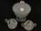 Lot of 3 Pressed Glass Pieces Including 10 Inch
