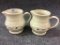 Lot of 2 Longaberger Pottery Pitchers w/ Green