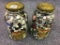 2 Pickle Jars Filled w/ Vintage Buttons