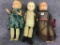 Lot of 3 Vintage Composition Dolls