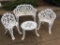 Four Piece White Paint Iron Garden