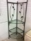 Metal Tall Decorative Corner Shelf w/ 3 Glass