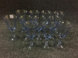 Set of 11 Blue Caprice Stemmed Goblets