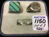 Lot of 3-925 Rings Including