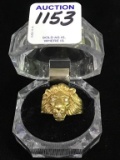 Gent's 10K Lion Design Ring w/ Sm. Diamond