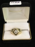 Gent's 14K Yellow Gold Diamond Ring-Ring