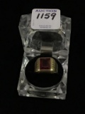 Gent's 10K Ring w/ Red Stone