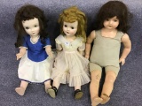 Lot of 3 Vintage Dolls Including Effanbee