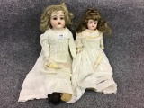 Lot of 2 Antique Bisque Dolls (Both Have One