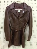 Ladies Size 12 Leather & Suede Coat-