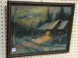 Framed Country Cabin Print