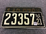Collection of 3 Sets of Old 1920's License Plates