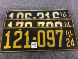 Collection of 3 Sets of Old 1920's License Plates