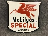 Porcelain Mobil Gas Special Gasoline Sign