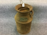 Old Milk Can in Rusted Condition w/ Plaque Marked