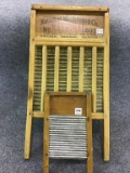 Lot of 2 Vintage Washboards Including Lg.