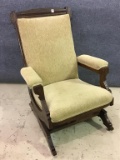 Antique Upholstered Platform Rocker