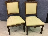 Pair of Matching Gold Upholstered