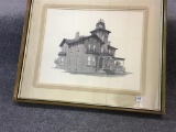 Framed Victorian House Picture by Walter