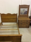 Two Piece Spoon Carved Bedroom Set