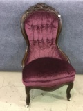 Victorian Burgundy Upholstered Bedroom Chair