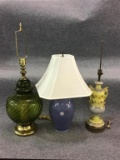 Lot of 3 Various Table Lamps