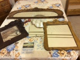 Lot of 5 Various Old Mirrors-Mostly Wood Framed-