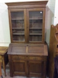 Antique Drop Front Secretary Bookcase Cabinet