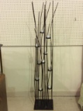 Heavy Tall Metal Cattail Design Candle