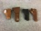 Lot of 4 Leather Pistol Holsters