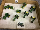 Lot of 8 1/64th Scale John Deere Tractors