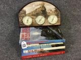 Lot of 5 Including Train Plaque w/Barometer