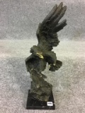 Bronze Eagle Statue on Marble Base