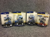 Lot of 4 Ertl New Holland 1/64 Scale Tractors-