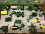 Lot of Various Sm. John Deere Tractors & Wagons