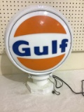 Double Sided Lighted Gulf Gasoline Globe-