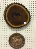 Lot of 2 Including Wall Hanging Wood Tree Bark