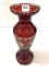 Red Clear Etched Vase by Egermann-Made