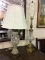 Lot of 2 Glass & Heavy Brass Table Lamps-