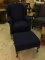 Very Nice Navy Blue Upholstered Wing Back Chair