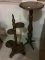 Lot of 2 Wood Pieces including a Pedestal Fern