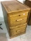 Contemporary Two Drawer Oak Locking File Cabinet