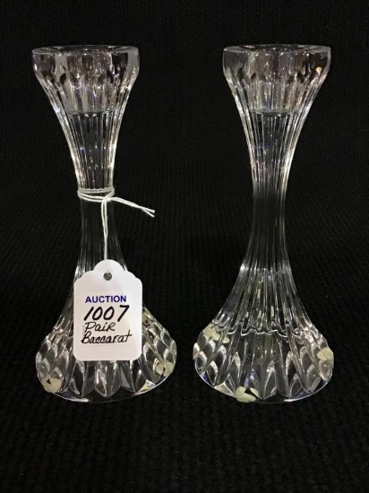 Pair of Matching Baccarat Crystal Candle Sticks