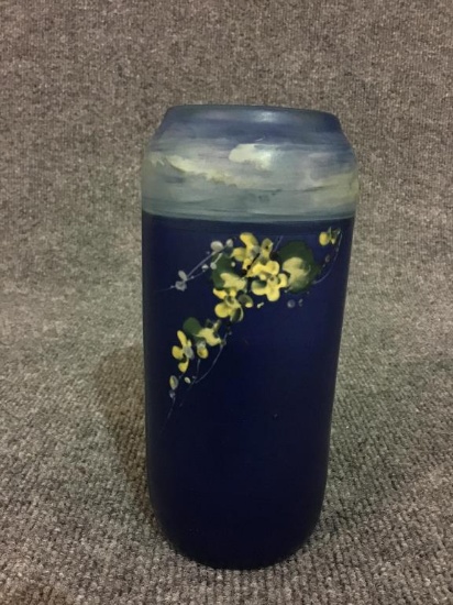 Blue Weller Pottery Decorated Vase