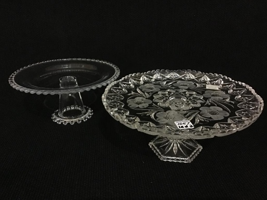 Lot of 2 Cake Plates Including Heavy Fifth Ave.