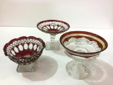 Lot of 3 Sm. Pedestal Compote Dishes
