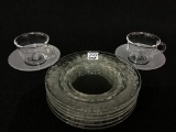 Group of Etched Glassware Including 6 Etched Glass