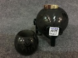 Lot of 2 Black Pottery Southwest Design Pots
