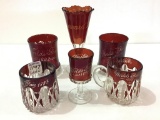 Lot of 6 Red Ruby Flash World's Fair 1893 Cups,