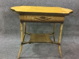 Very Nice Vintage Sm. Wicker Occasional Table